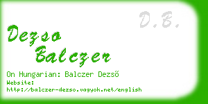 dezso balczer business card