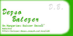 dezso balczer business card